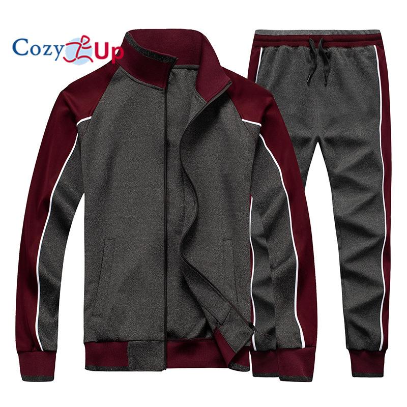Men's Activewear Full Zip Warm Tracksuit Sports Set Casual Sweat Suit