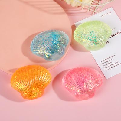Glitzer-Muschel Squishy Stressball Weiche Malzose Langsam Rückprall Kneten Anti-Stress Fidget Dekompression Spielzeug