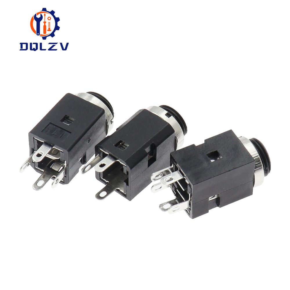 2/3/5Pcs 3.5mm 3/4/5 Pin Vertical Socket Female Socket Jack with Screw 3.5 Audio Headphone Connector PJ-341 Earphone Hole