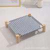 Elevated Pet Bed for Cats Dogs Detachable Nylon Canvas with Pine Wood Frame Breathable Raised Kitty Puppy Nest Portable Pet Bed
