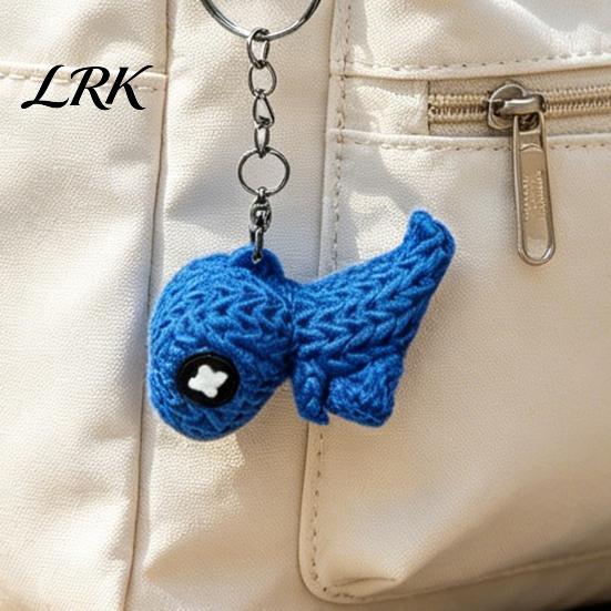Blue Dinosaur Pendant Keychain Pendant, 3D Printed Mini Unique Gift Knitted Texture Design Keyring for Keys Backpacks Gifts Backpack Charm