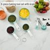 8-Piece Stainless Steel Handle Measuring Cup and Spoon Set with Scale