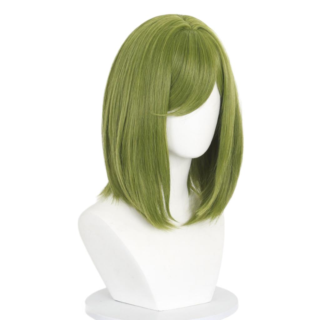 Women Cosplay Wig Green Short Hair Heat Resistant Halloween Party Prop Cosplay Women
