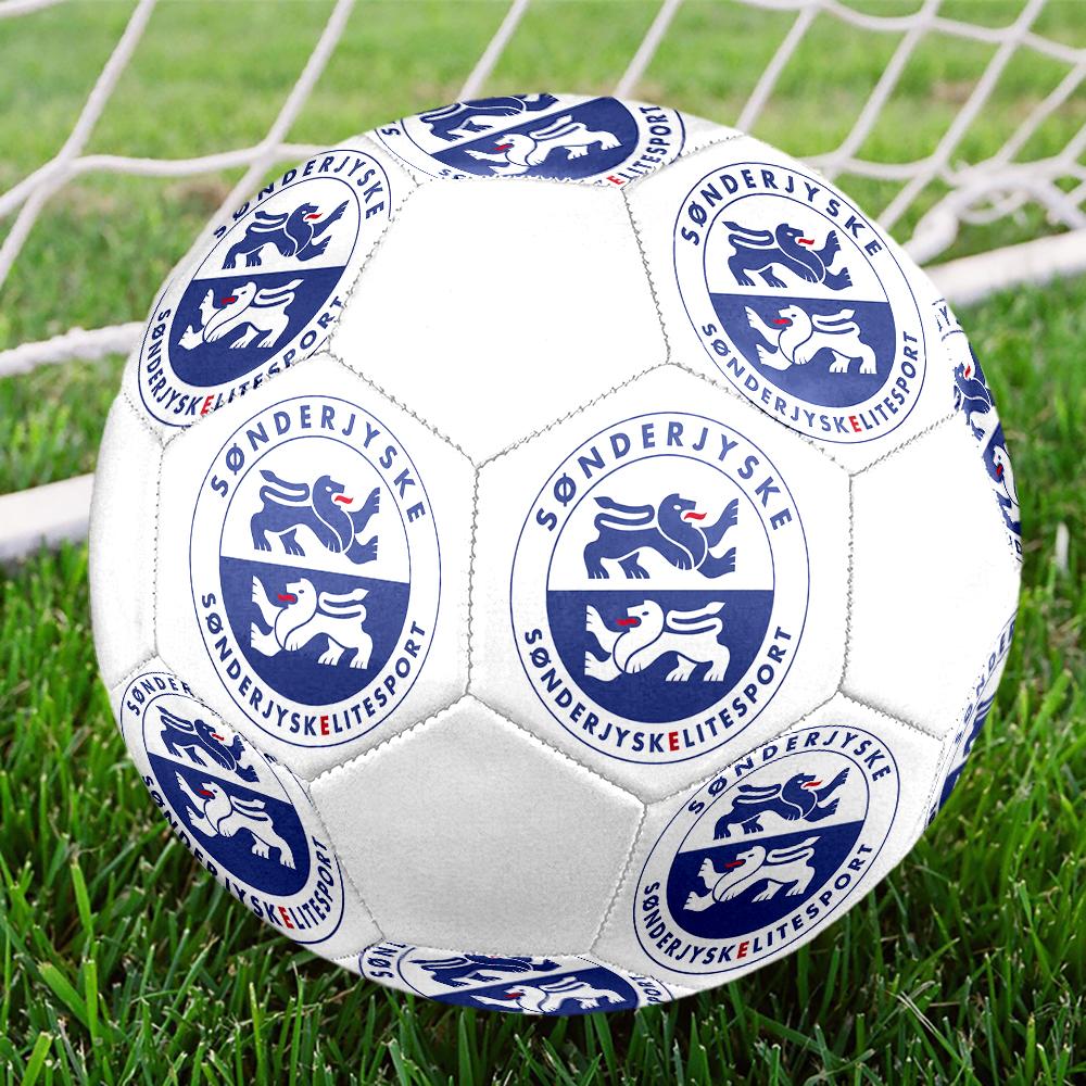 Sonderjyske FC Soccer Ball, Colorful, Suitable for All Ages, Machine-stitched, PVC Material, Competition Grade, Durable and High Bounce