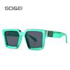 SHAUNA Ins Popular Fashion Square Colorful Sunglasses Women Retro Brand Designer Mirror Eyewear Shades UV400 Men Sun Glasses