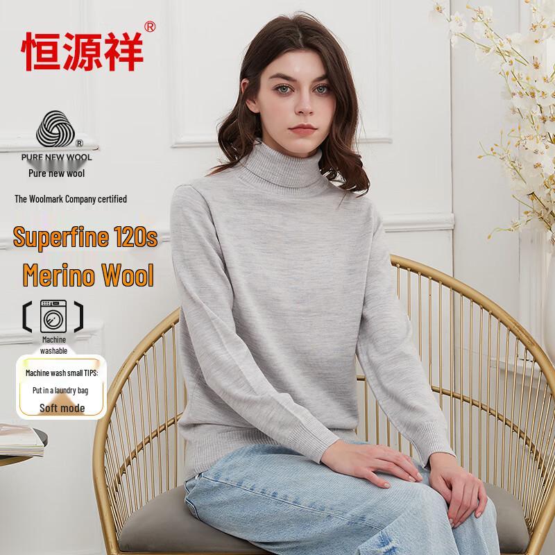 

Hengyuanxiang Women s 120-Count Fine Wool Machine Washable Knit Sweater L