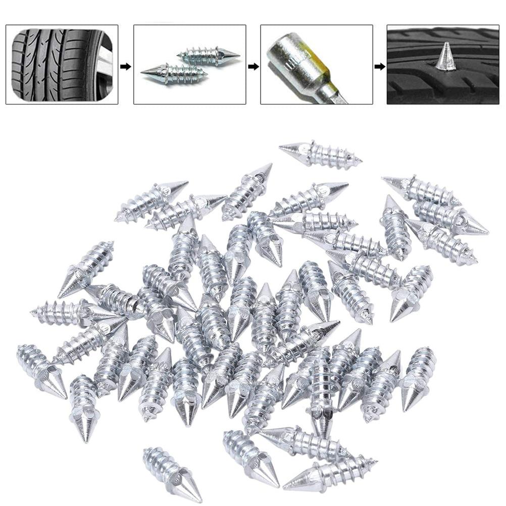 50Pcs Tyre Rivets Anti Slip Ice Snow Spikes Car Motorcycle Off Road Screw Tyre Rivets Wheel