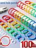 100pcs Plastic Loose-leaf Binder Rings for Bookbinding and Hole Punching
