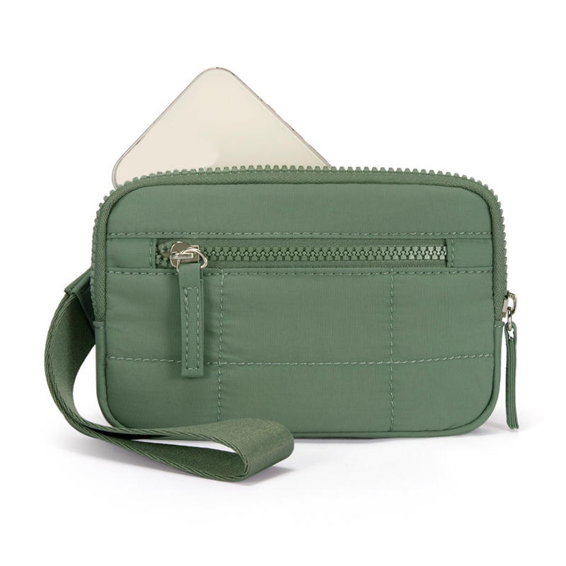 Women's Keychain Wallet The Wallet Zip Waterproof Nylon Card Wallet Pouch Wristlet Zip Card Case With Clear ID Window