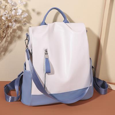Nouveau Sac à Dos Mode Simple Color Block, Sac à Bandoulière Simple Grande Capacité, Sac à Dos Tendance Décontracté, Tendance Sacs pour Femmes