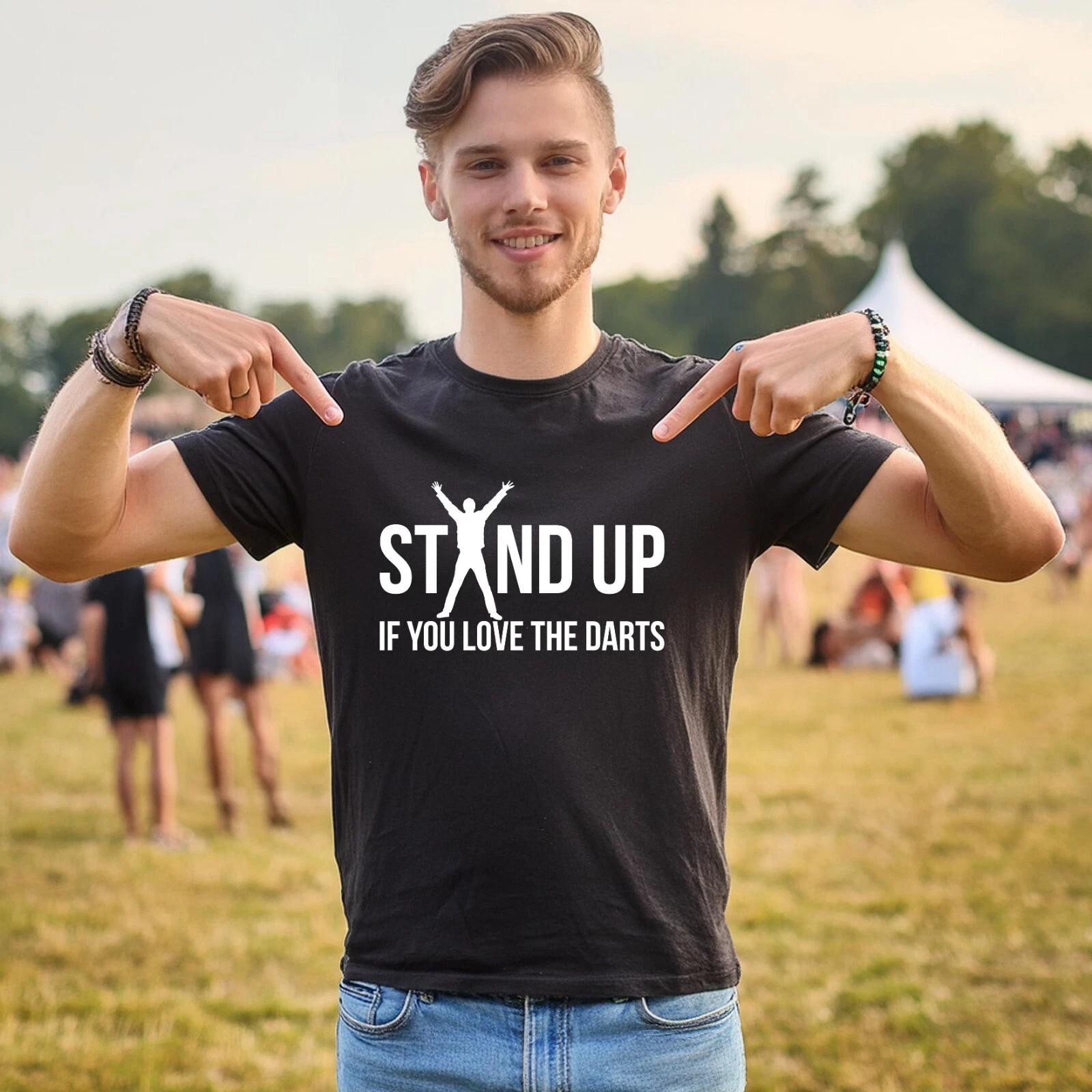 

Stand Up If You Love The Darts tshirt | Black or White T-shirt, Funny sports tee L