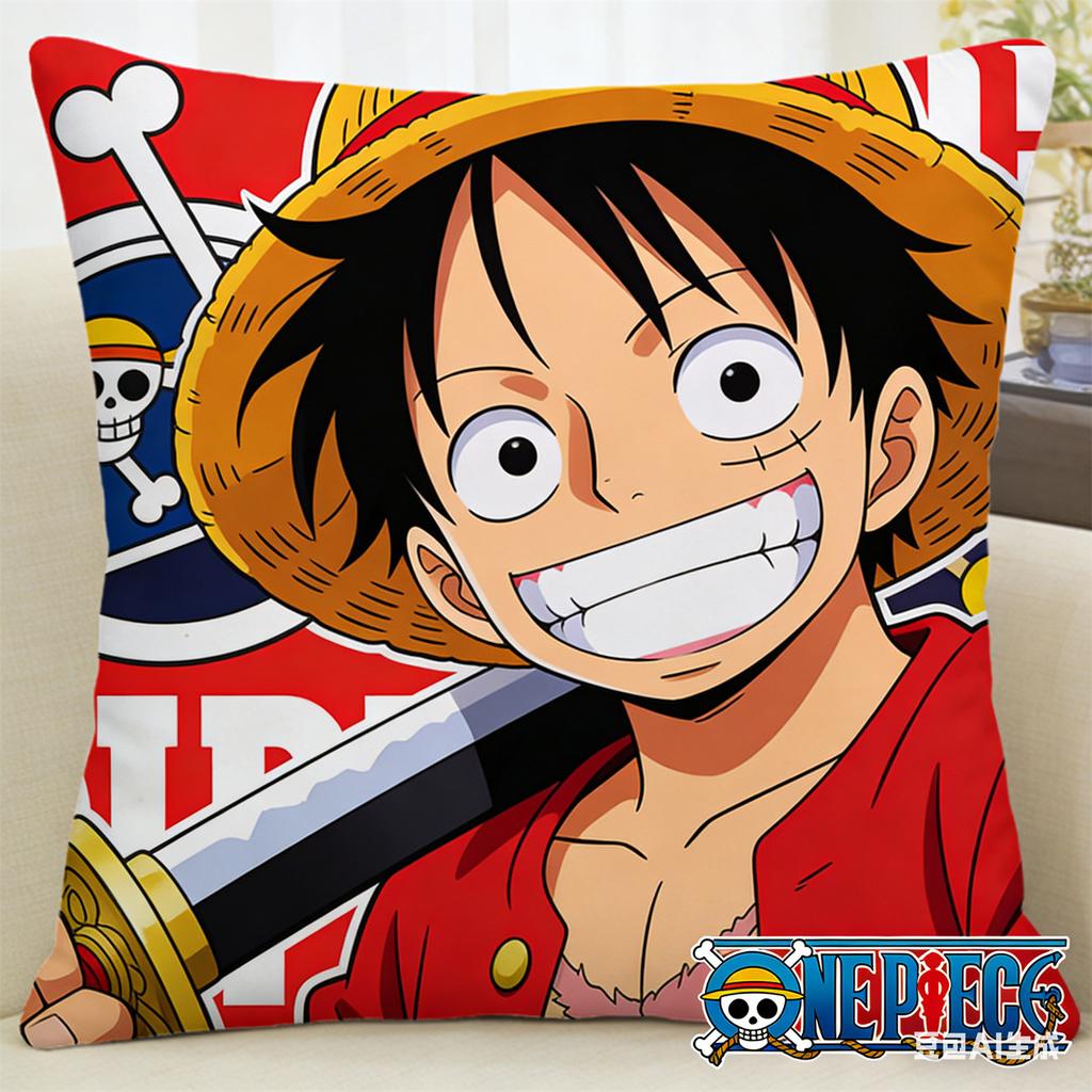 One Piece Pillow Cover Anime Fan Favorite Character Print Decorative Pillowcase for Bedroom Living Room and Anime Enthusiasts