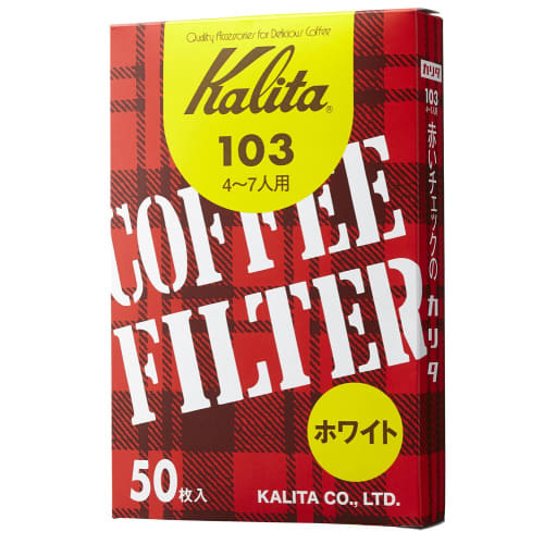 

Kalita Coffee Filters, 103 Filter Paper, Boxed, 50 Filters, Serves 4-7, White, #15001