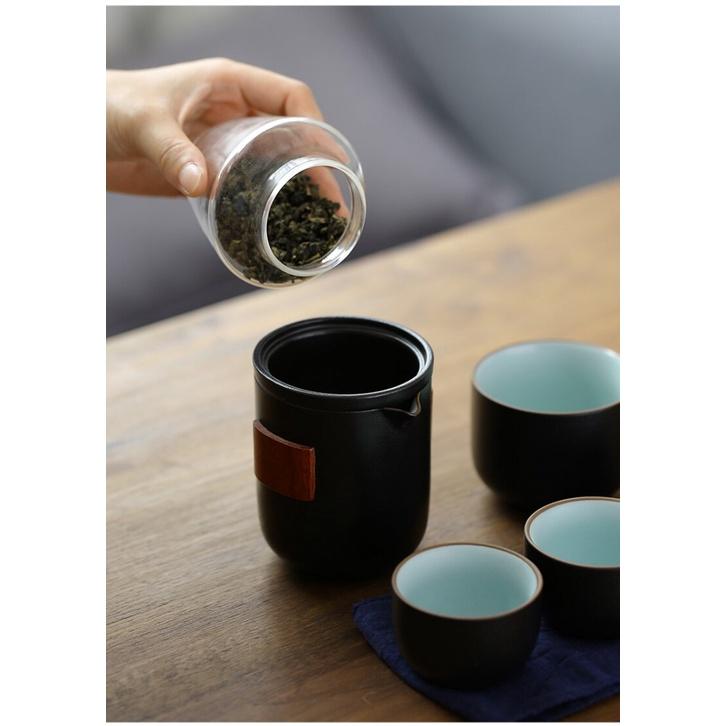 Portable Kung Fu Tea Set Ceramic Quick Tea Cup One Pot Four Cups