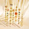Retro Colorful Zircon Collarbone Chain Irregular Crystal Luxury Pendant Y-shaped Long Tassel Jewelry Accessories