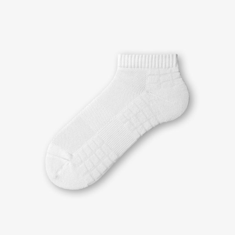 

Мужские спортивные носки из хлопка на весну/лето – дезодорирующие, впитывающие пот, не образующие катышков, с короткими полотенечными вставками One Size Fits All