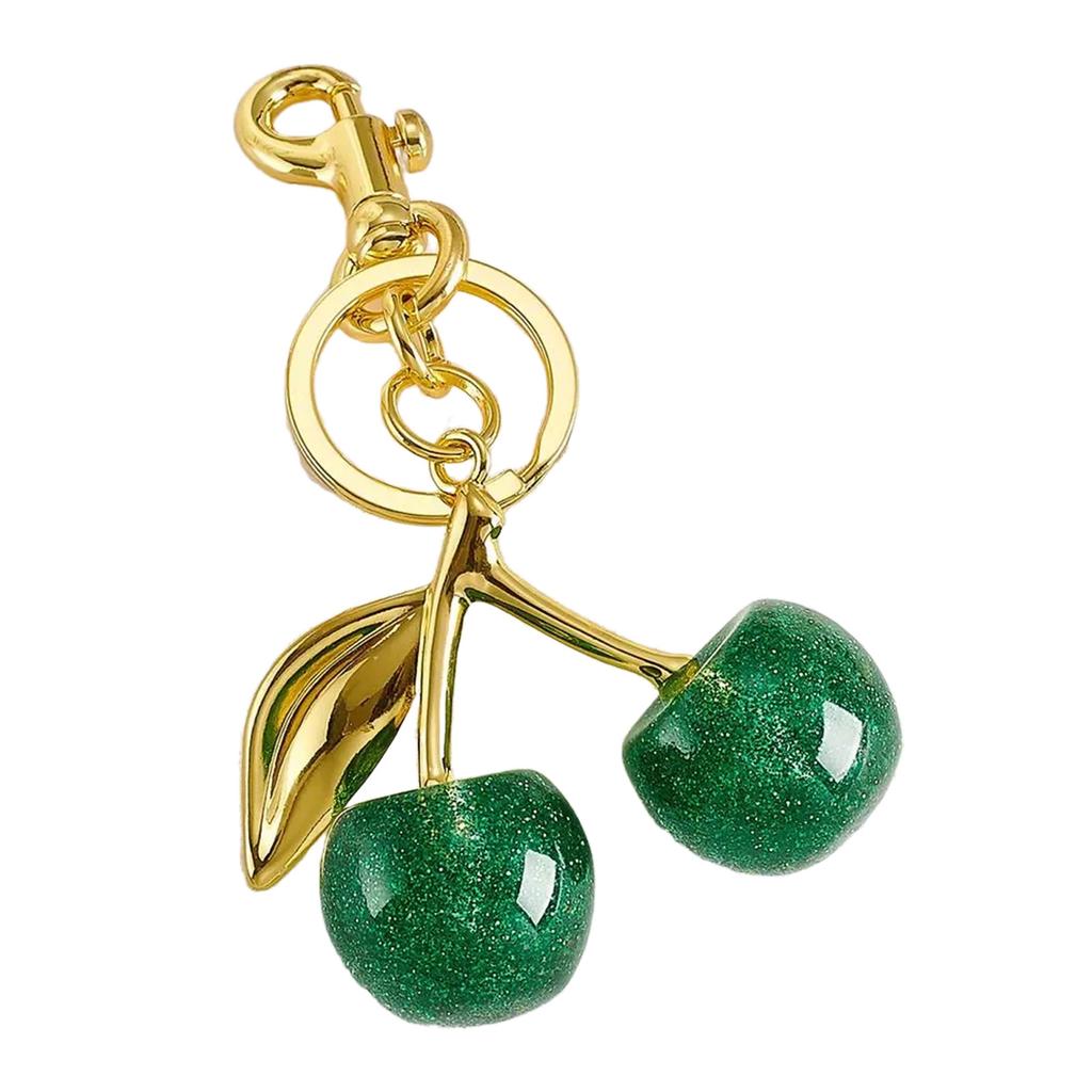 Cherry Resin Alloy Keychain Handmade Fruit Charm for Bags and Keys Fashion Handbag Accessories Jewelry for Wallet