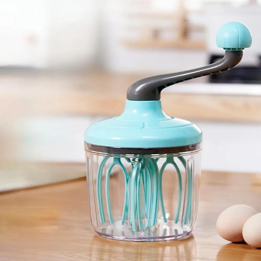 Batidor Manual Multifuncional Caliente Semiautomático para Huevo, Crema, Pastel, Mezclador Manual de Huevo, Batidor de Manivela Manual, Herramientas de Cocina Domésticas
