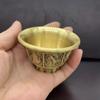 Brass Vintage Water Bowl Tea Cup Wine  Auspicious Carved Desktop Craft Decoration