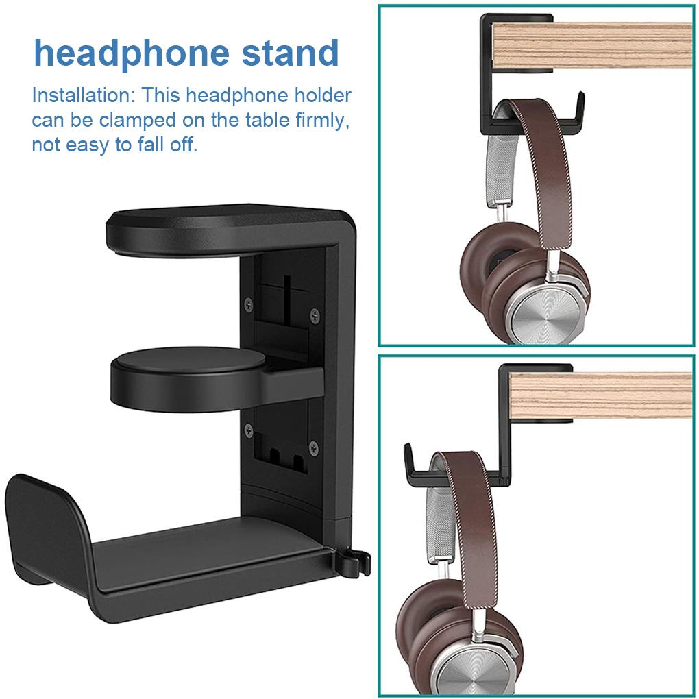 Table Headphone Bracket Organizing Desk Game Headset Holder 360 Degree Rotatable Hanger Bar Organizer Rack Supply