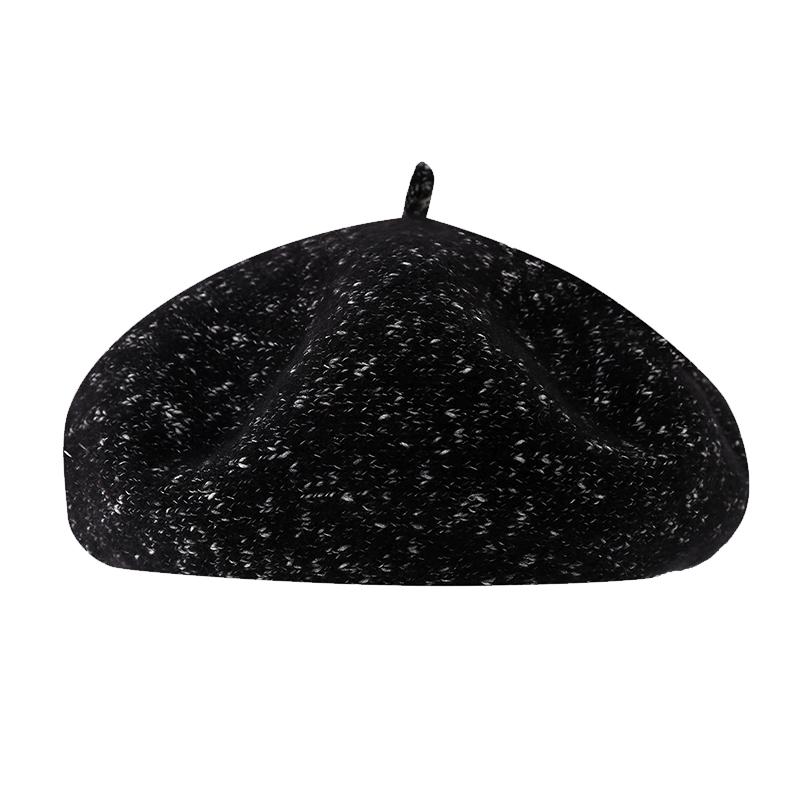 New Wool Women Winter Warm Beret Hat Korean Style Elastic British Knitted Beanie Hats Versatile Temperament Artist Painter Cap