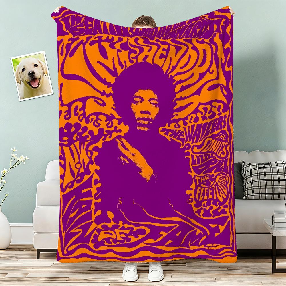 Guitarist JJimi HHendrixS Throw Lightweight G Flannel Blanket Soft Skinfriendly for Summer Cooling