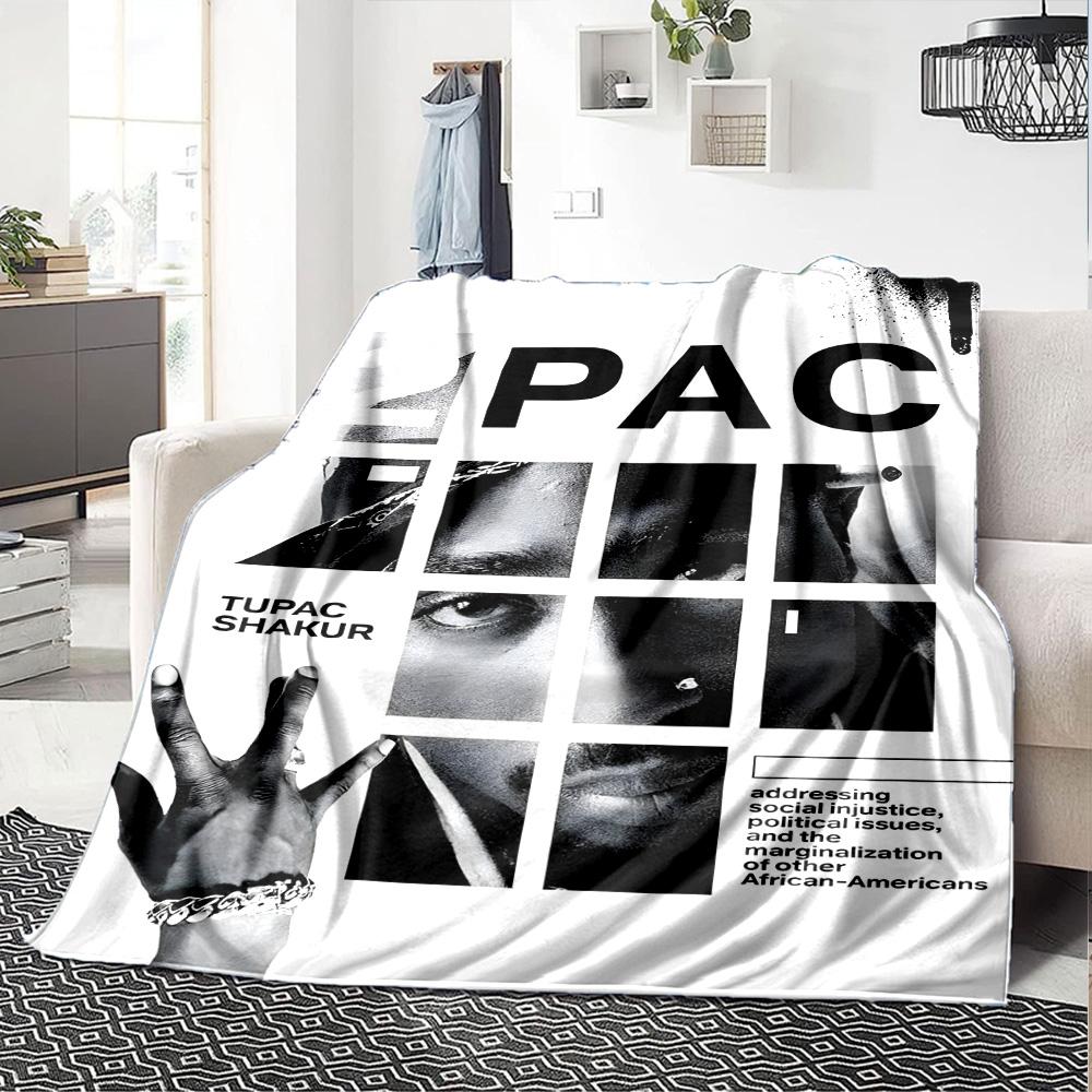 Tupac Kunst Aktivismus Leichte Decke Weich & Perfekt für Sofa Couch Büro Bett Picknicks Vier Jahreszeiten Mehrzweck Modern Ideales Geschenk Zubehör Y15