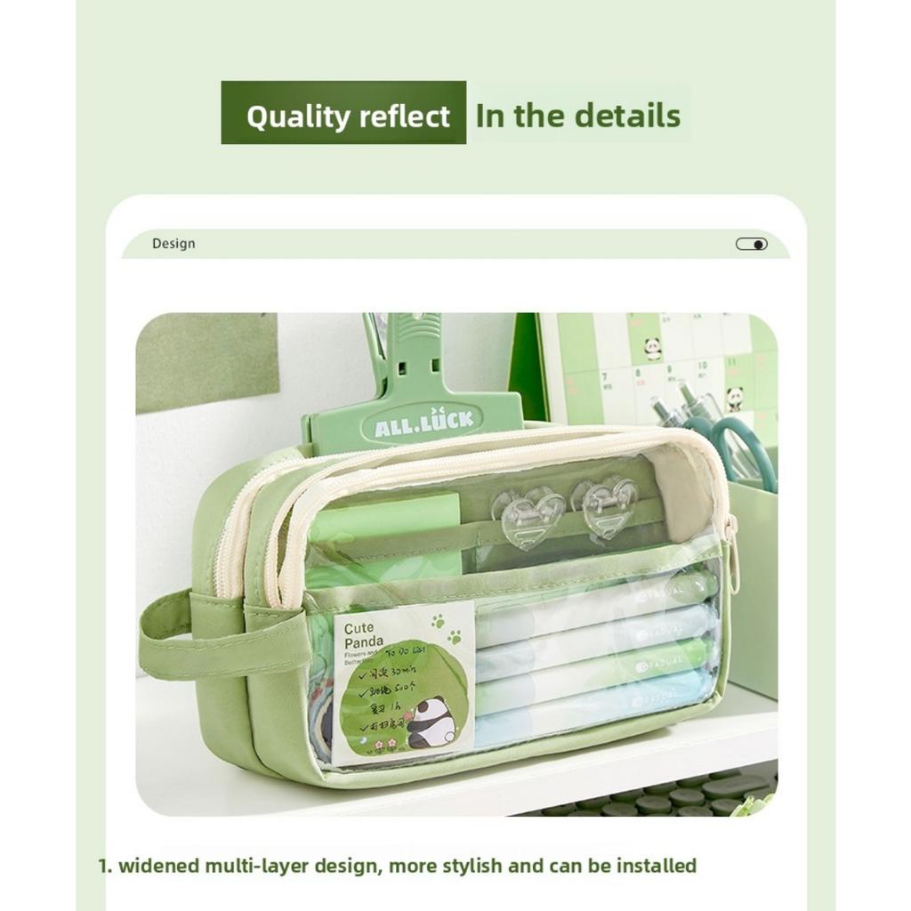 Trousse à crayons transparente de grande capacité pour filles, élèves de l'école élémentaire, sac à fournitures simple pour élèves du primaire et du secondaire