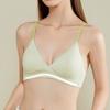 Underwear Women's Summer Thin Section Without Steel Ring French Triangle Cup Girl Cotton Bra Soft Support Gather Bra