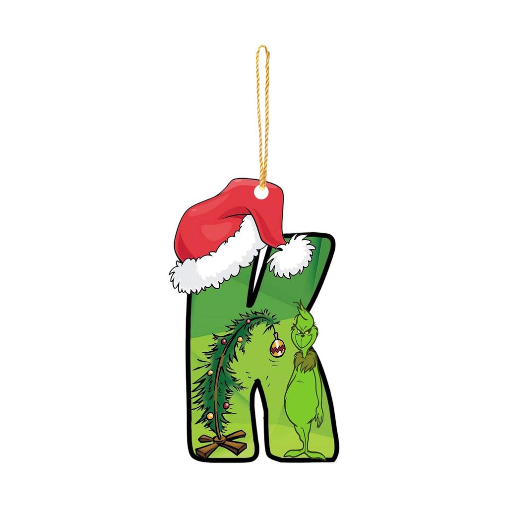 Santa 2D Flat Acrylic Christmas Tree Hanging Decoration Sports Car Decoration Flat Decoration Pendant