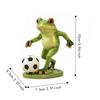 Weatherproof Frog Kicking Football Ornament Cute Frog Figurines Football Frog Sculpture  Desktop