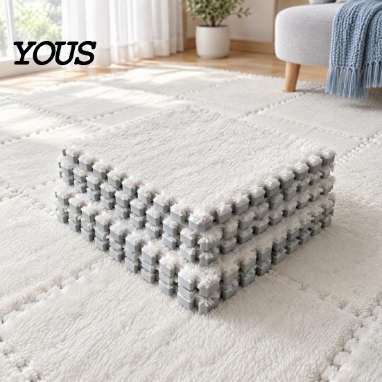 Home Decor Floor Pads Plush Puzzle Mat, Interlocking Carpet Tile, Anti Slip EVA Foam Jigsaw Play Mats Rug Squares for Bedroom Playroom Nursery Decor,