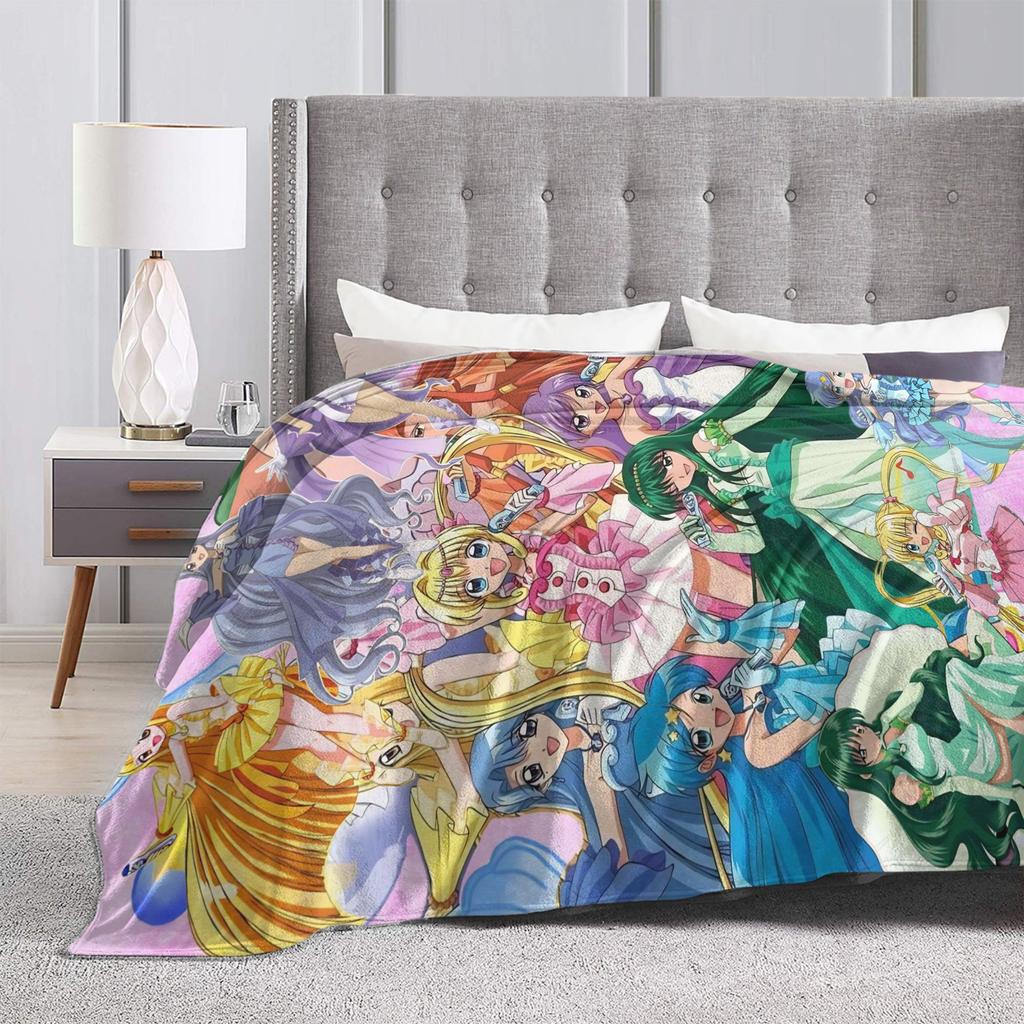 Mermaid Melody Pichi Pichi Pitch Flannel Blanket Winter  Warm Throw Blanket for Kids Couch Chair Funny Bedspread Sofa Bed Cover