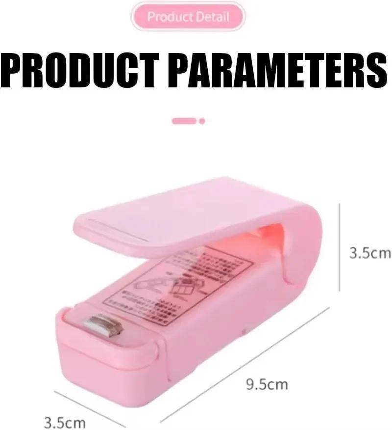 Gadget de Bucătărie Mașină de Sigilat, Mini Sigilator de Ambalaje din Plastic, Clipuri pentru Pungi de Depozitare Alimente, Sigilator de Pungi cu Căldură, Portabil