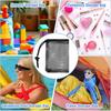 With Cord Lock Closure Small Mesh Bags Durable Black Pouch Mesh Drawstring Bags  for Beach Games
