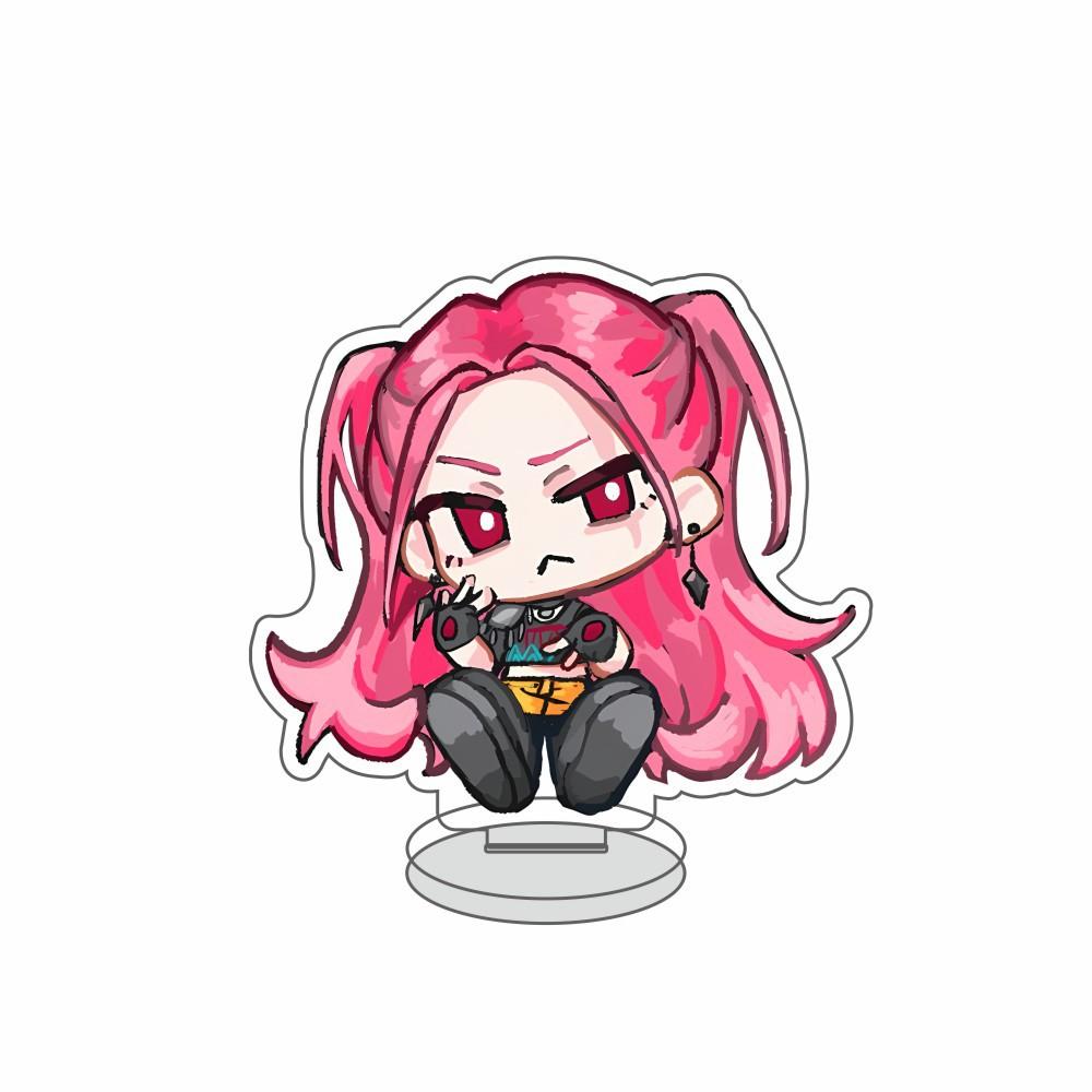 

Милая акриловая подставка с девушками-охотницами на демонов Зои, Люми и Мирой, высококачественное декоративное изделие, идеальное украшение для рабочего стола.