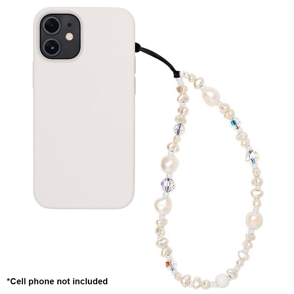 

Beaded Wrist Strap 32cm+5cm Cute Phone Charms Strap Pearl Bracelet Wrist Strap