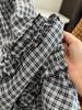 Korean Academy Style Plaid Lace Patchwork Midi Skirt - Spring/Summer New Arrival