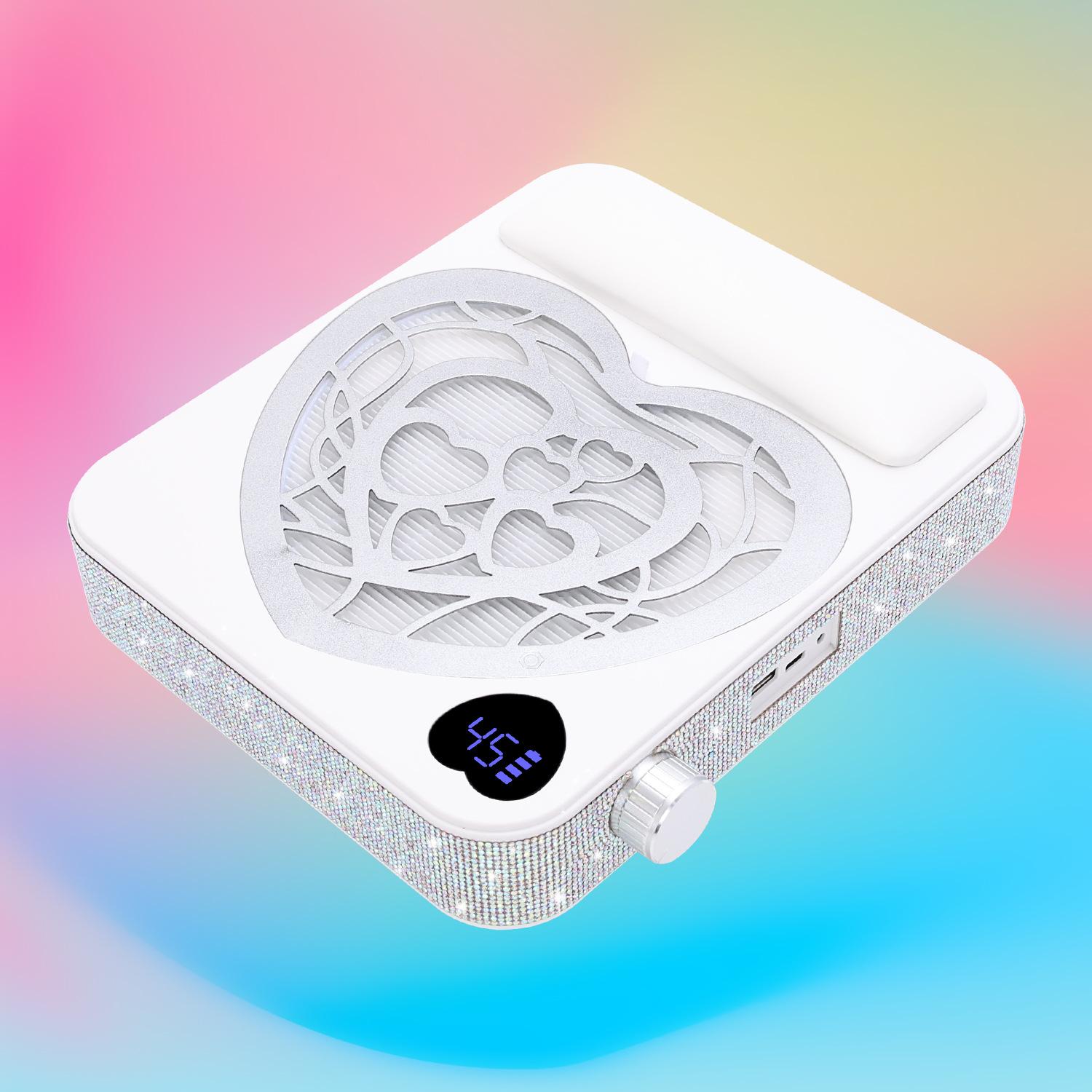 120W Turbo Brushless Diamond-Studded Nail Dust Collector Vacuum Cleaner High Suction Power Polishing Dust Dispersal Dust Filter