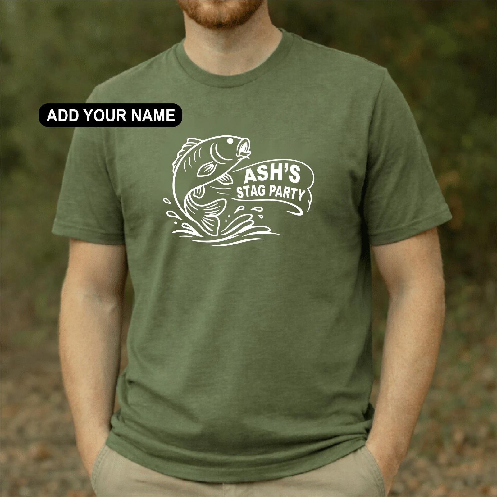 

Personalised Carp Fishing T shirt Custom Name Angler Gift Stag Do Funny Tee UK 4XL