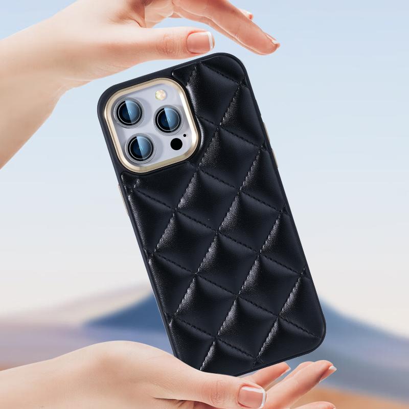 Quilted Leather iPhone 12 - 16 Case - Stylish, Protective & Multiple Colors!