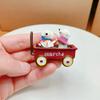 Resin Cartoon Dog Sitting Pushcart Miniature Garden Decor For Desktop Display