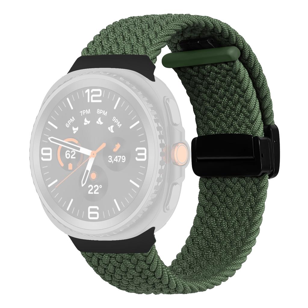 Nylon Braid Watch Strap for Samsung Galaxy Watch8 Classic 46mm/Watch8 44mm/40mm Magnetic Buckle Wrist Band
