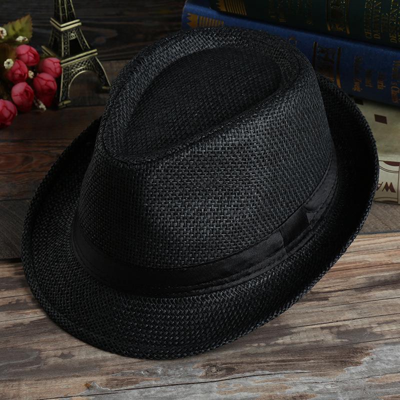 Cappello da sole unisex in paglia: Elegante cappello estivo da jazz per coppie e famiglie in spiaggia