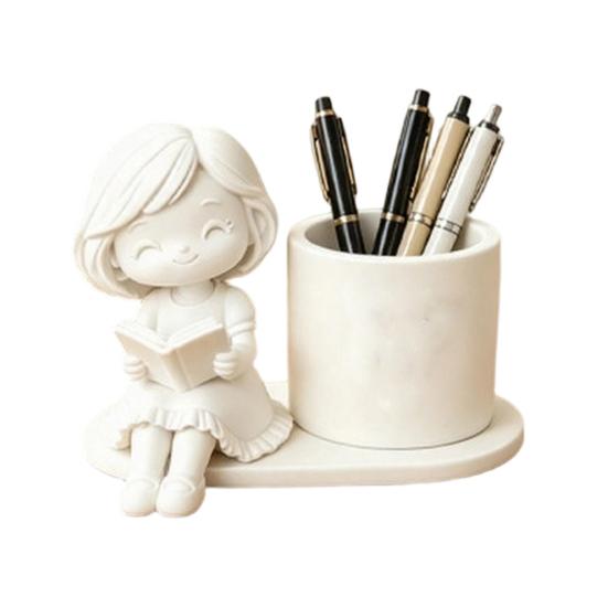 Thick Texture Pencil Cup 3D Printed Pen Holder, Creative Desktop Organizer for Pencils Gel Pens Cute Desk Makeup Brushes, Storage Container Office And