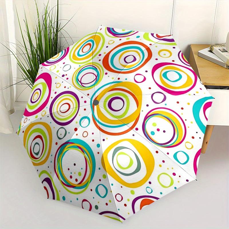 1pc Colorful Circles Automatic Open/Close Umbrella, Portable Folding Umbrella for Everyday Use Yy250826071