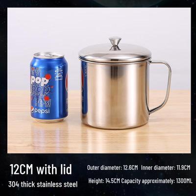 YiPan 304 Stainless Steel Mug with Lid and Handle