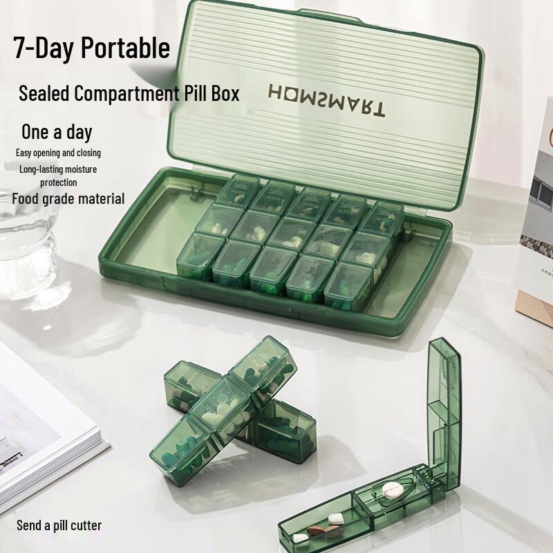 Portable Daily Pill Organizer 21 Grids