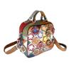 Sac à main en cuir Wind, sac messager, sac pour femme à fleurs épissées à la main, petit sac carré en cuir à losanges colorés