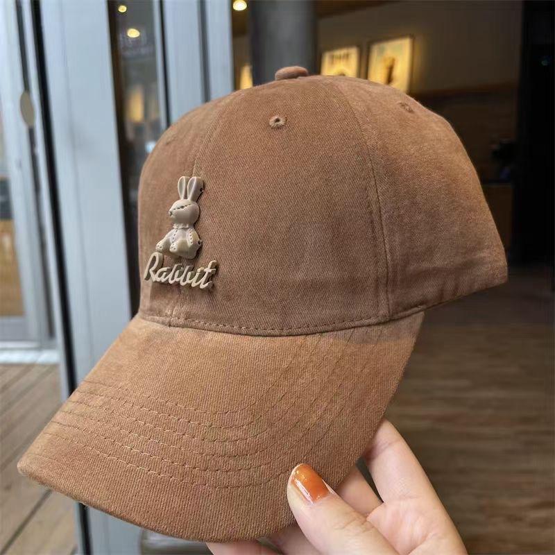 

Чоловічі та жіночі корейські бейсболки з жорстким верхом, персоналізовані універсальні кепки, нові тривимірні бейсболки з кроликом Adjustable верблюд